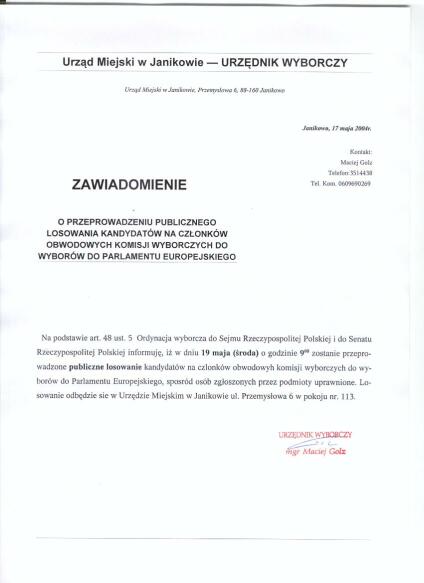 BIP w JST - Urząd Miejski w Janikowie